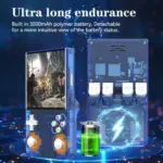 R36 Ultra Retro Handheld Game Console with 64GB - Transparent Blue-142376