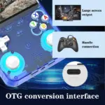 R36 Ultra Retro Handheld Game Console with 64GB - Transparent Blue-142377