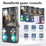 R36 Ultra Retro Handheld Game Console with 64GB - Transparent Blue-142373