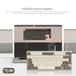Womier SK71 Pro – 75% Wireless Aluminum Mechanical Keyboard with VIA Support - Desert with POM Vanilla switches-142882