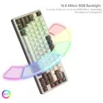 Womier SK71 Pro – 75% Wireless Aluminum Mechanical Keyboard with VIA Support - Desert with POM Vanilla switches-142884