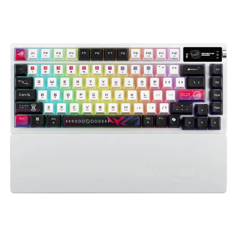 Asus Rog M704 Azoth X 75% - Nx Mechanical Switch Wireless Gaming Keyboard - White - Arabic Layout-0