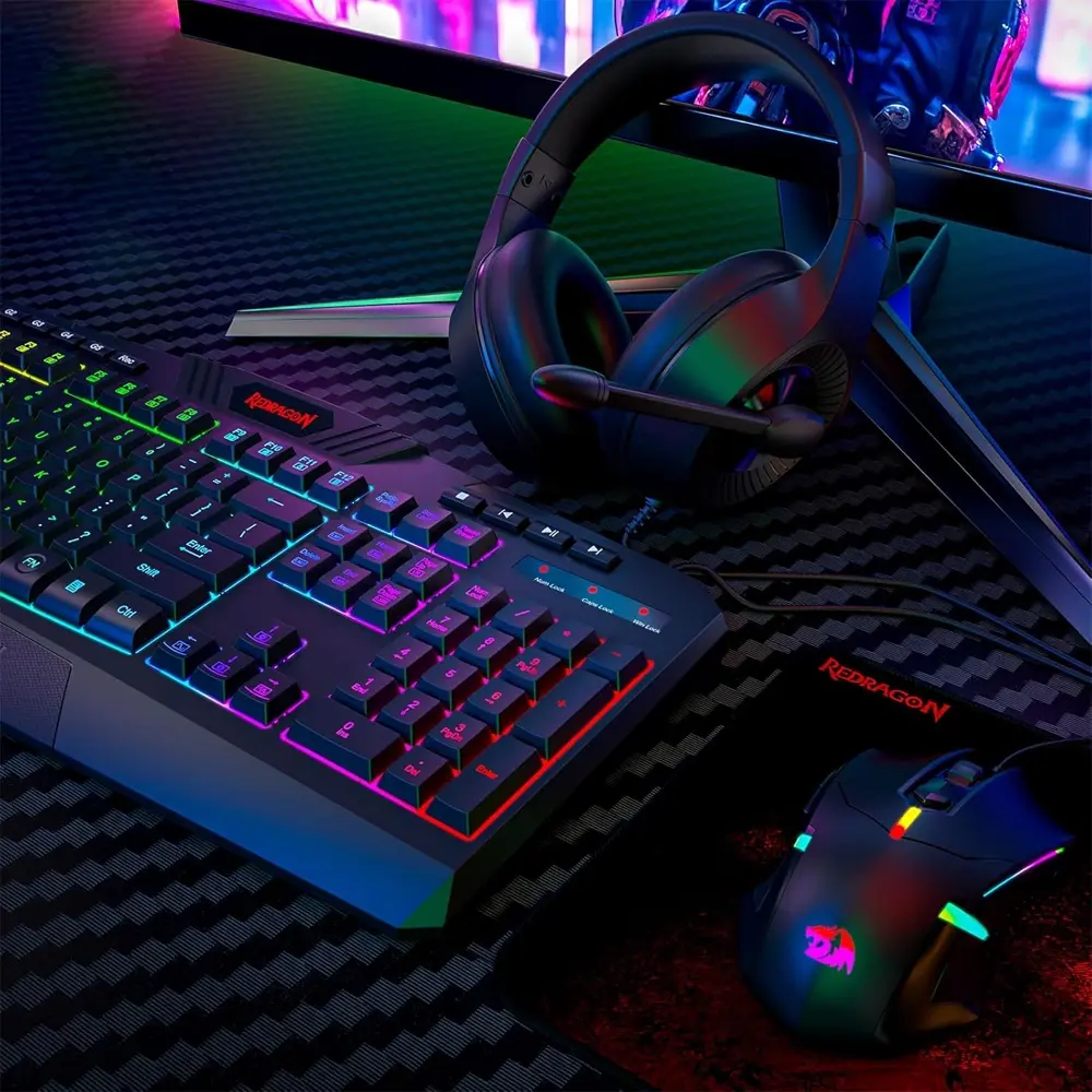 Redragon Gaming Essantials Keyboard/mouse/headset/mousepad 4in1 Set-0