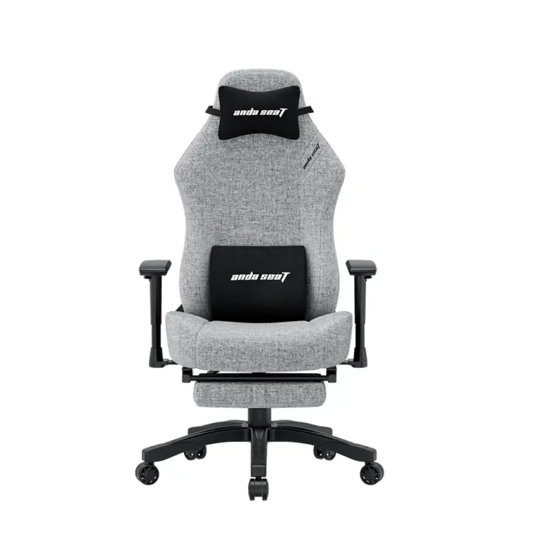 Andaseat Luna Pro Series Gaming Chair With Footrest - Grey Fabric-0