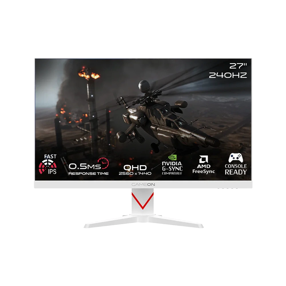 GAMEON GOAD27QHD240IPS Dominator Series 27" QHD, 240Hz, MPRT 0.5ms, HDMI 2.1, Fast IPS Gaming Monitor (Supports PS5) - White-0 GAMEON GOAD27QHD240IPS Dominator Series 27" QHD, 240Hz, MPRT 0.5ms, HDMI 2.1, Fast IPS Gaming Monitor (Supports PS5) - White-0