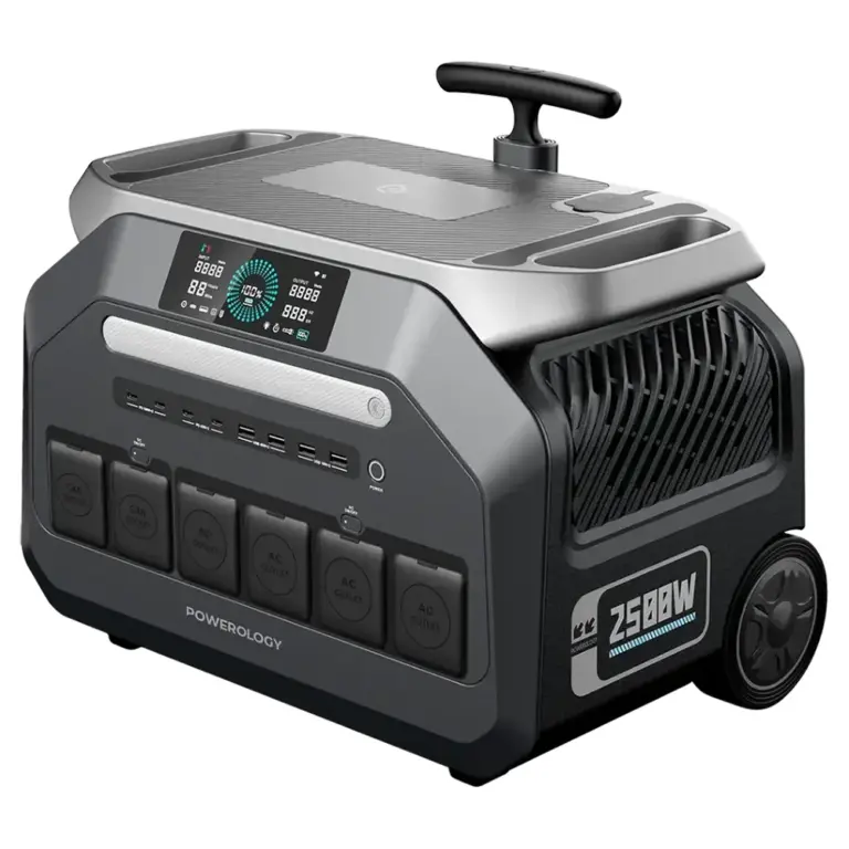 Powerology Solar Input Portable 640000mAh Generator - Black-0