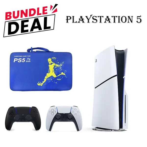 PS5 Slim Disc Console (R2) Bundle – Includes Controller + Carrying Bag Blue-0