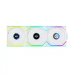 LIAN LI UNI FAN SL Wireless LCD 120mm ARGB Case Fans with 1.6” LCD Screen (3 Pack) - White-0