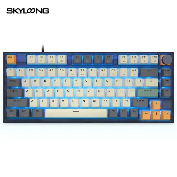 Skyloong Gk75 Wired - Tigry (Mechanical & Hot-swappable Knob) Gaming Keyboard (Ktt Rose Brown) English / Arabic Layout-0
