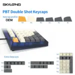 Skyloong Gk75 Rgb Gaming Keyboard Gateron Optical Silver Switch English / Arabic Layout - Blue/Pink-144722