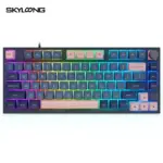Skyloong Gk75 Rgb Gaming Keyboard Gateron Optical Silver Switch English / Arabic Layout - Blue/Pink-0