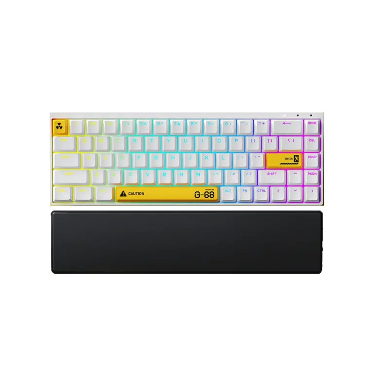 Syntech Chronos 68 Rapid Trigger Magnetic Keyboard - Aluminum Edition (White & Yellow)-0