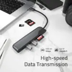 Syntech USB C Hub 5-in-1 USB C to HDMI Adapter with SD MicroSD Card Reader 2 USB3 Ports-145095