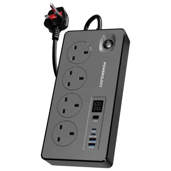 شريط طاقة باورولوجي 4AC بقدرة 2990W - أسود-0