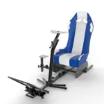GAMESEAT GY017 Racing Simulator Cockpit Seat – White/Blue-0