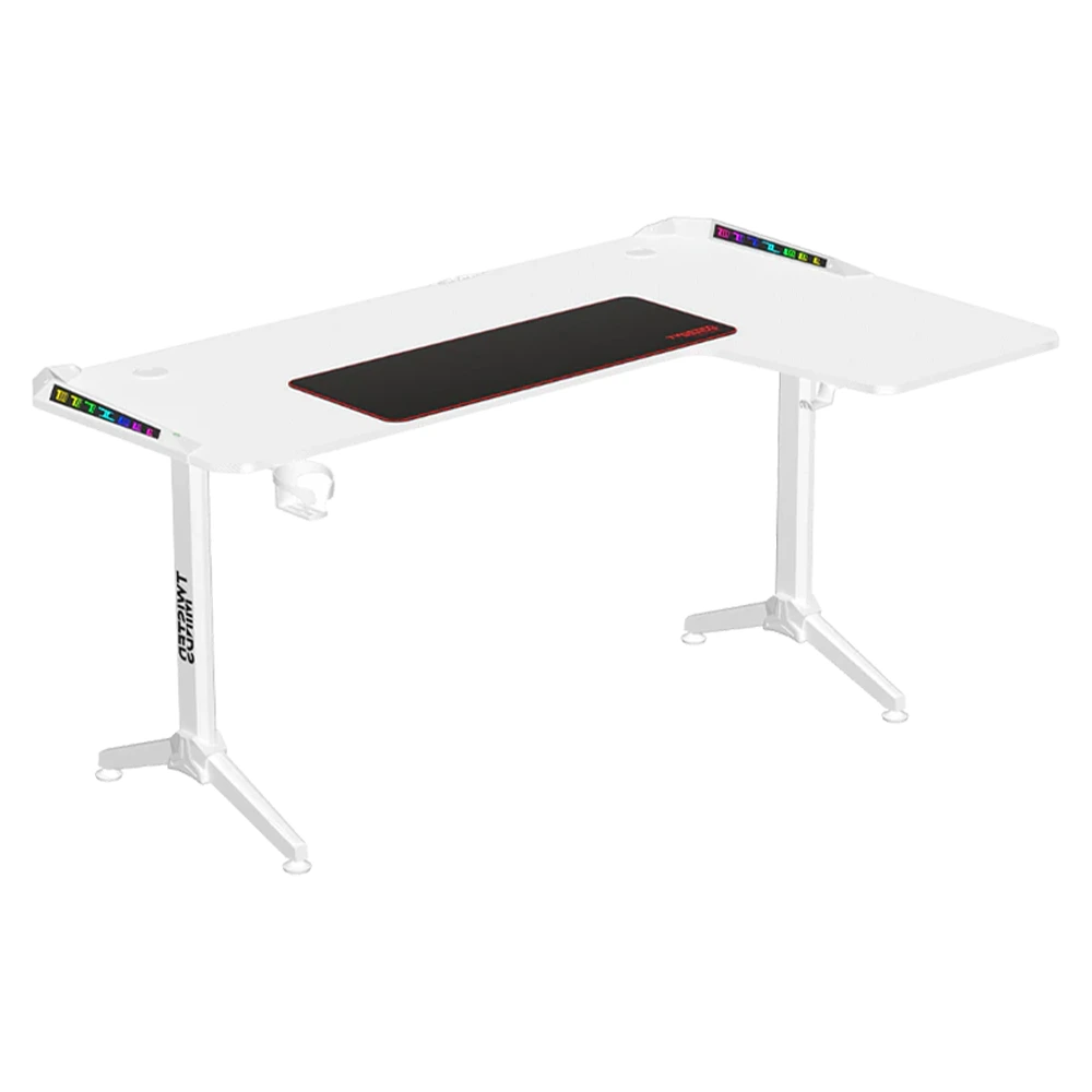 Twisted Minds WARRIOR L Shaped Gaming Desk RGB Right White - TM-Y-RW-RGB-0 Twisted Minds WARRIOR L Shaped Gaming Desk RGB Right White - TM-Y-RW-RGB-0