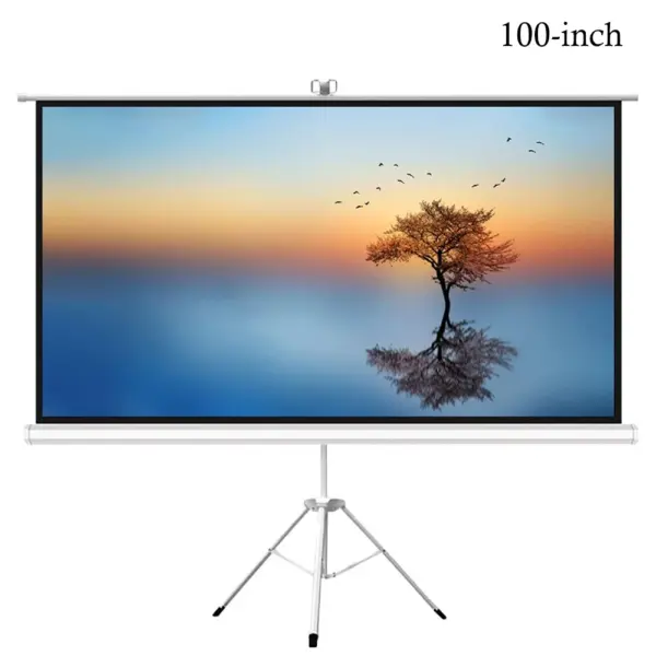 100-Inch Tripod Projector Screen – 4:3 Aspect Ratio | Matte White-0