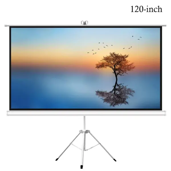 120-Inch Tripod Projector Screen – 4:3 Aspect Ratio | Matte White-0