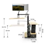INGREM Right Rudder Adjustable Height Standing Desk with Monitor Arm-145619
