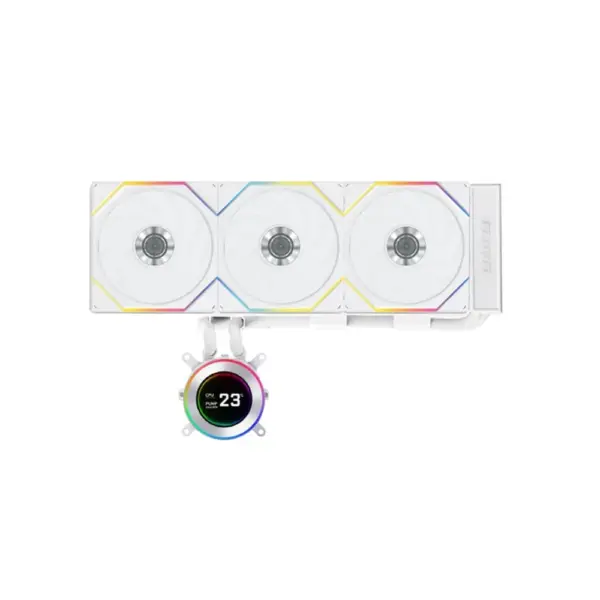 LIAN LI Hydro-Shift II LCD-C 360TL Liquid CPU Cooler with TL Wireless Fans, 2.1" IPS LCD Screen - White-0