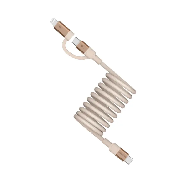 Momax Mag.Link Duo Magnetic USB-C to USB-C & Lightning Cable 60W Up to 2m - Sandstone-0