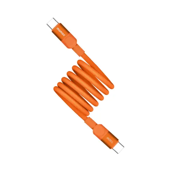 Momax Mag.Link Magnetic USB-C to USB-C Cable 100W 1m - Orange-0