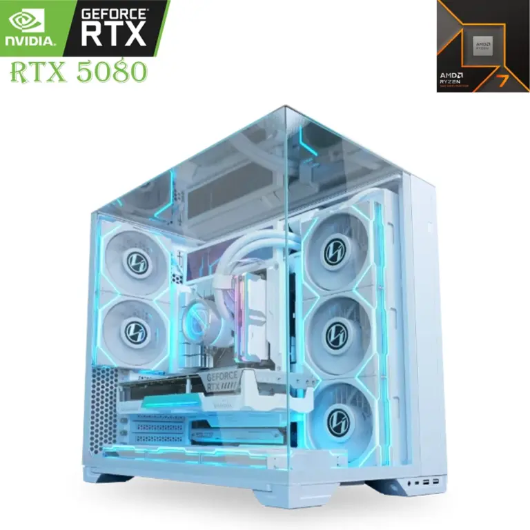 GAMING PC – LIAN LI 011 | Ryzen 7 9800X3D | RTX 5080 16GB | 2TB SSD | 32GB RAM – White Edition-0