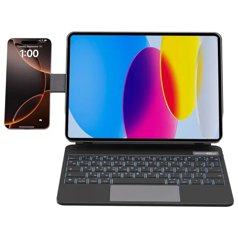 Powerology Dynaboard Wireless Keyboard Case for iPad Pro 11" (M4), MagSafe Phone Holder-0