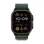 Apple Watch Ultra 2 GPS + Cellular 49mm Black Titanium Case with Dark Green Alpine Loop - Small-0