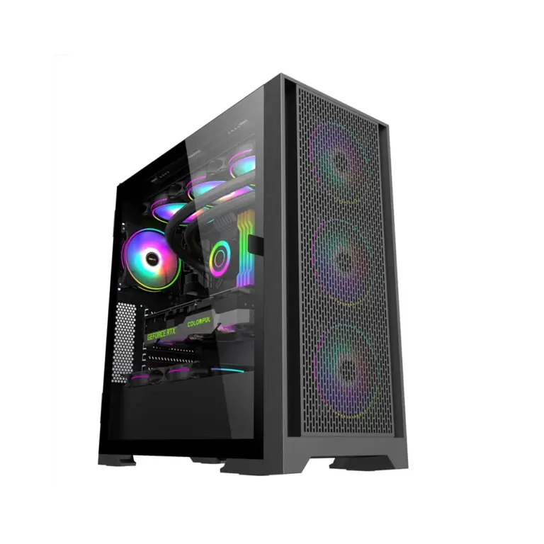 Lingfeng Atx Gaming Pc Case - Black-0