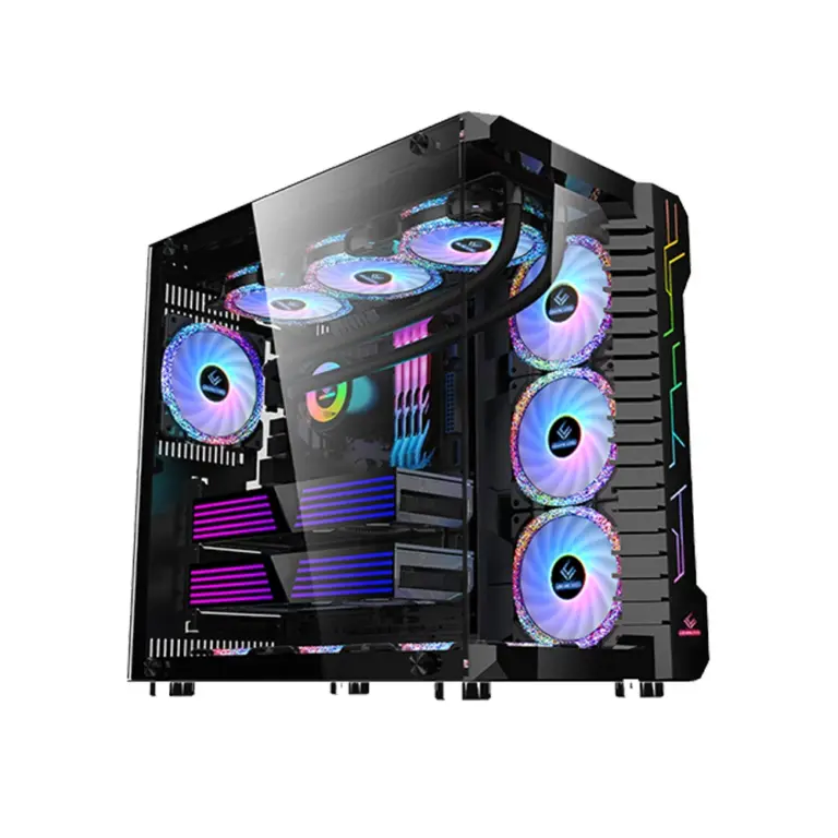 Loivngcool Ufo Iii Atx Rgb Gaming Pc Case - Black-0