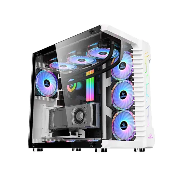 Loivngcool Ufo Iii Atx Rgb Gaming Pc Case - White-0