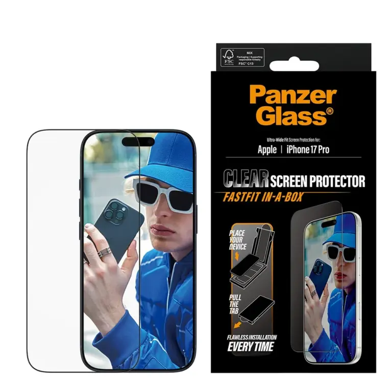 Panzerglass Screen Protector For Iphone 17 Pro | Ultra-wide Fit W. Fastfit In-a-box-0