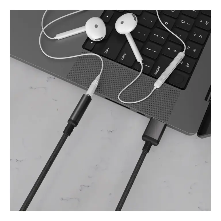 Porodo Audiolink Female 3.5mm To Usb-a Audio Jack Adapter - Black-0