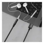 محول صوتي من أنثى 3.5 مم إلى USB-A من بورودو - أسود-0