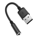 محول صوتي من أنثى 3.5 مم إلى USB-A من بورودو - أسود-صورة مصغرة