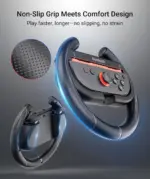 Syntech Steering Wheel for Nintendo Switch2 JoyCons (2 Pack, Black)-146762