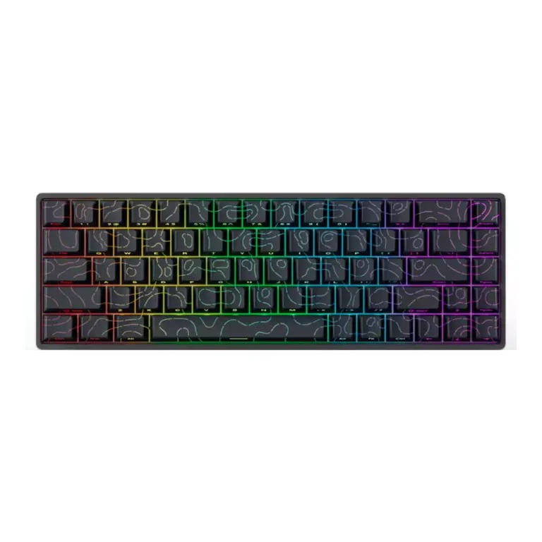 Skyloong Gk68 He Magnetic Wired Gaming Keyboard (Phantom Crystal White) Black Contour Keycaps-0