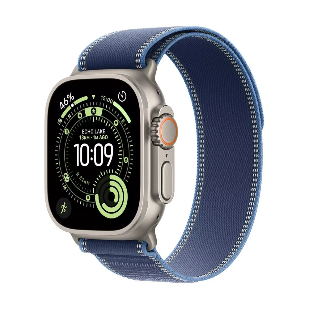 Apple Watch Ultra 3 GPS + Cellular 49mm Natural Titanium Case with Blue/Bright Blue Trail Loop - M/L-0 Apple Watch Ultra 3 GPS + Cellular 49mm Natural Titanium Case with Blue/Bright Blue Trail Loop - M/L-0