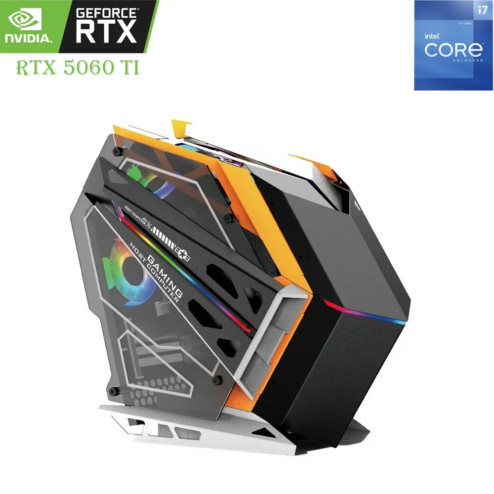 WJCOOLMAN Gaming PC – Intel Core i7 12th Gen | RTX 5060 Ti 16GB | 16GB DDR5 RAM | 1TB NVMe SSD – Black Edition-0