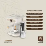 LePresso Retro Espresso Boiler Machine Gauge and Milk Steamer - White-146630