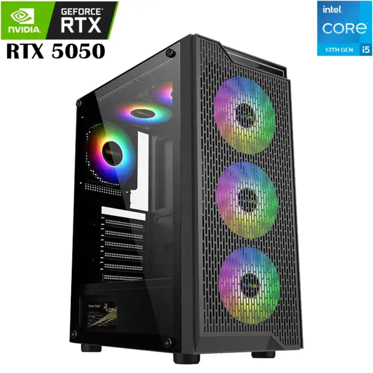 Lovingcool Intel Core I5-12th Gen Rtx 5050 Twin Edge Gaming Pc - Black-0