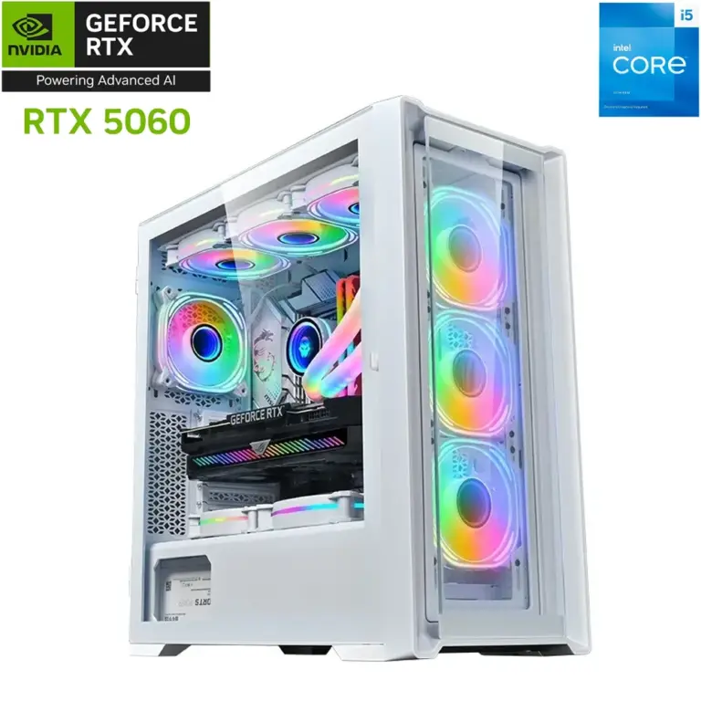 Lovingcool Intel Core I5-13th Gen Rtx 5060 Gaming Pc - White-0