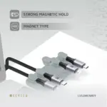 Levelo Livia Detachable Magnetic Cable Management - Grey-149273