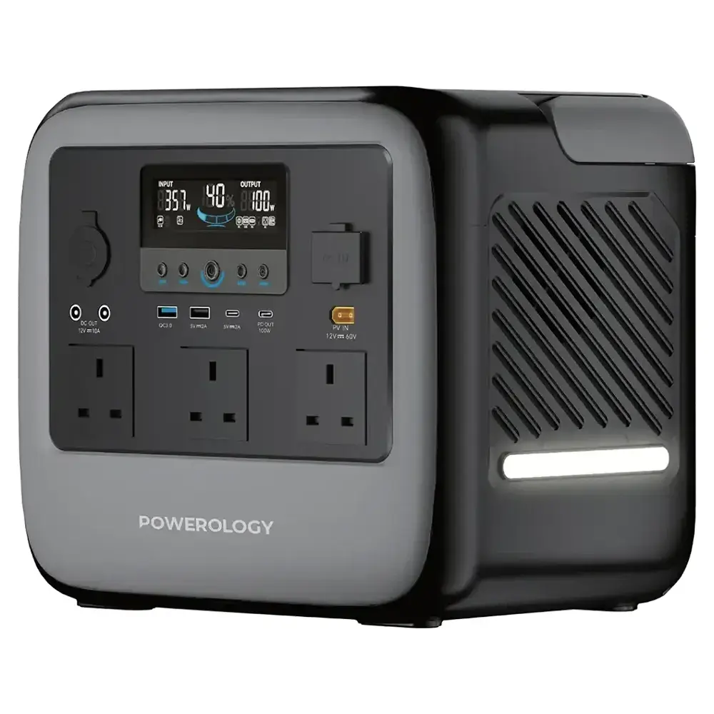 powerology pater iii portable power station 1200w gray large