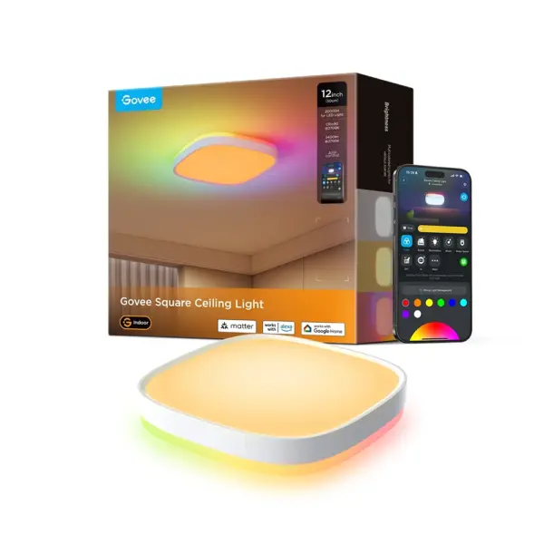 Govee 30cm RGBWW + RGBIC Smart Square Ceiling Light ( 1-Pack )-0