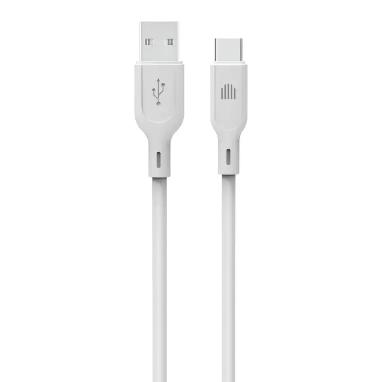 Dviced USB-A to USB-C silicone cable Charging & Data transfer 1.25m - White-0