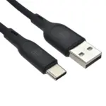 Dviced USB-A to USB-C silicone cable Charging & Data transfer 1.25m - Black-thumbnail
