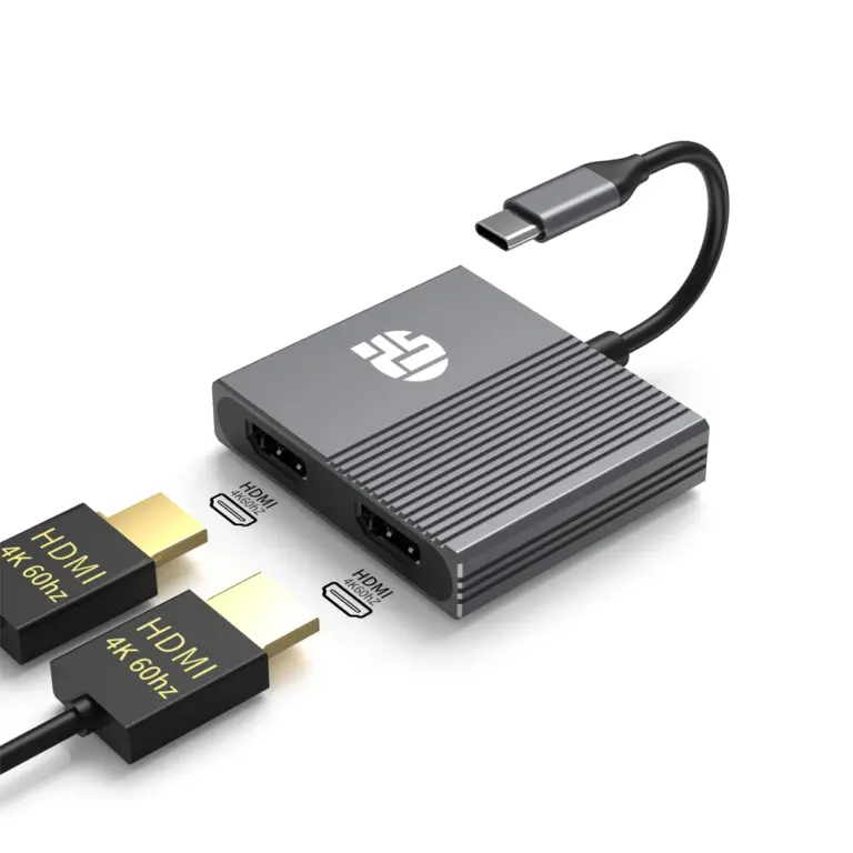 Yuanshan 2-in-1 USB-C To Dual HDMI 4K@60Hz Adapter Hub-0