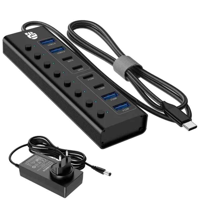 Yuanshan 100W 8-Port USB Charging Hub – Charge Up to 6 Devices Simultaneously-0
